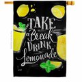 Patio Trasero Take Break Lemonade Food Fruit 28 x 40 in. Double-Sided Vertical House Flags for  Banner Garden PA4070630